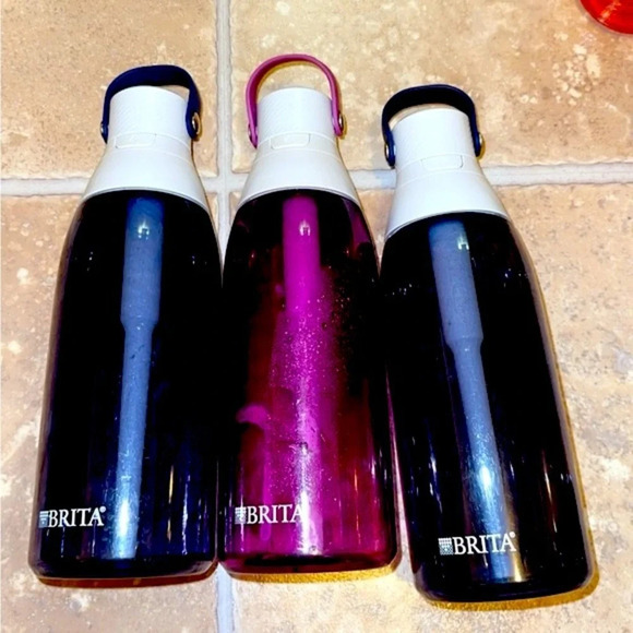 BUNDLE of 3:Brita Personal Plastic Water Bottle Filtration System 2Blue/1Purple - Picture 1 of 4